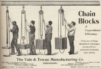 The Yale & Towne Manufacturing Co. Chain Block Advertisement ("The Monumental News," March 1896)