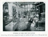 “Interior of Work Shop and Factory.” (From “O. M. Burrus & Bros. Inc.” Monumental Catalog, Burlington, Iowa)