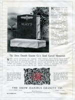Drew Daniels Granite Co., Waterbury, Vermont – Monument advertisement from Granite Marble & Bronze, October 1920, pp. 61