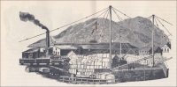 Sketch of marble yard and shed in in Marble in New England